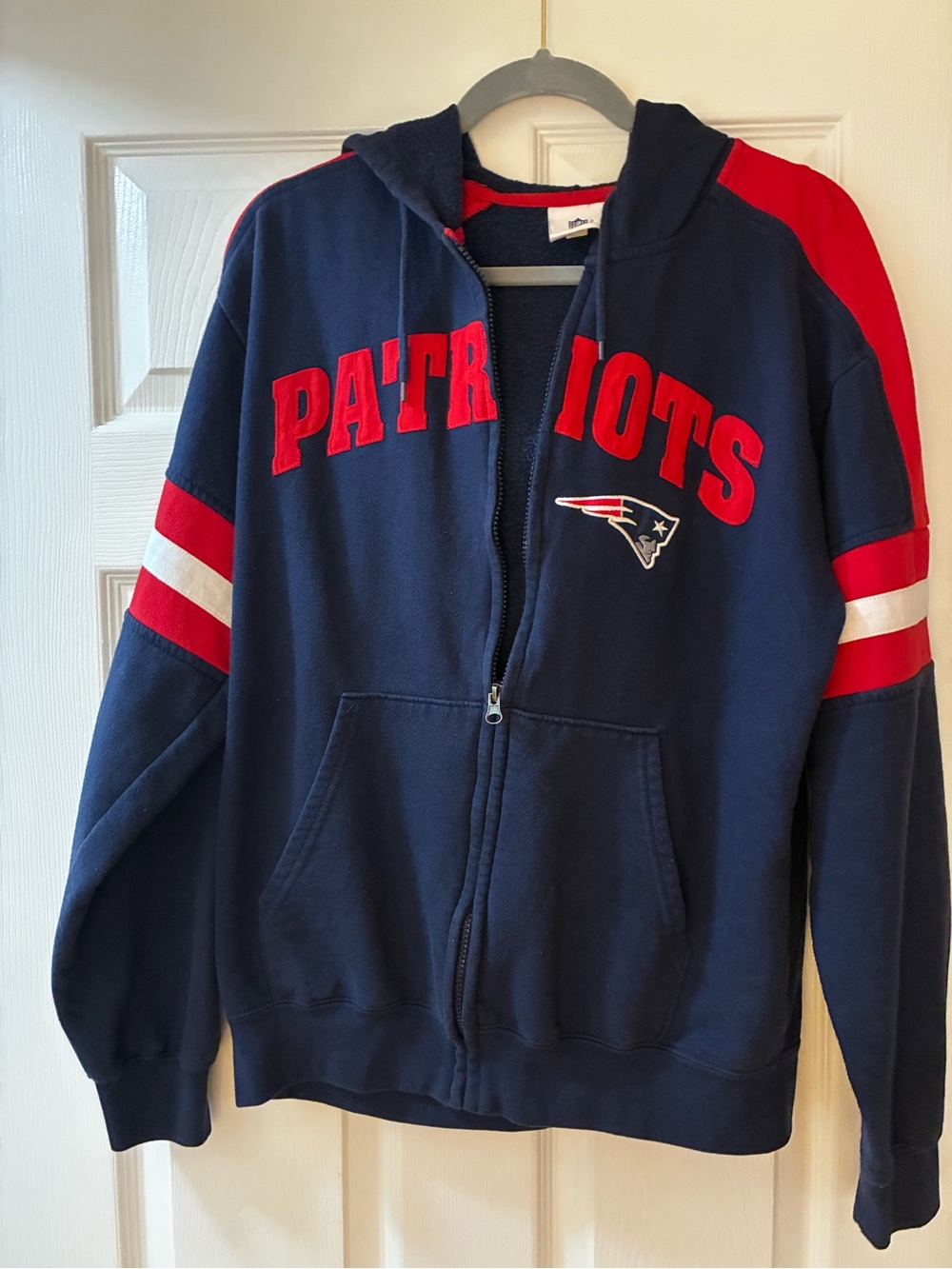 NFL Navy & Red Patriots Full-Zip Hoodie